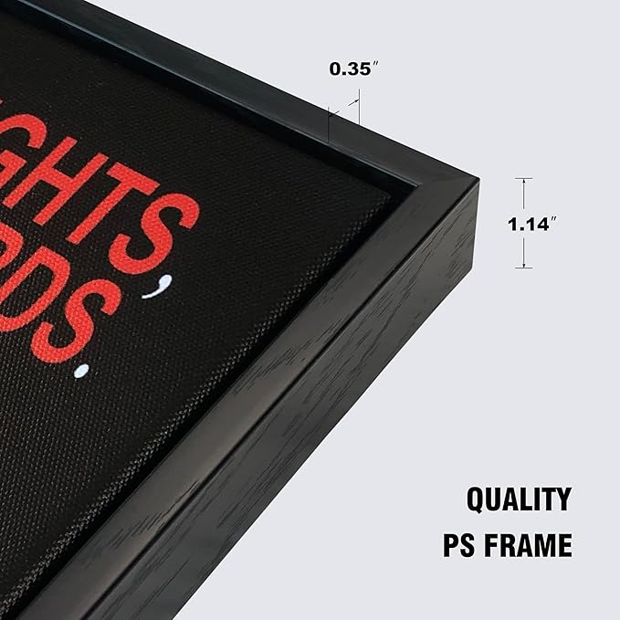 Pyradecor Black Framed Wall Art Inspirational Poster Canvas Prints Motivational Think Before You Speak Classroom Positive Quotes for Office Living Room Home Decorations