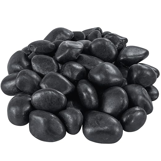 2-3 Inch Large River Rocks for Landscaping, 20lbs Big Black Pebbles, Hand-Picked Premium Stones for Garden, Fish Tank, Flower Pots, Pathways and Backyard