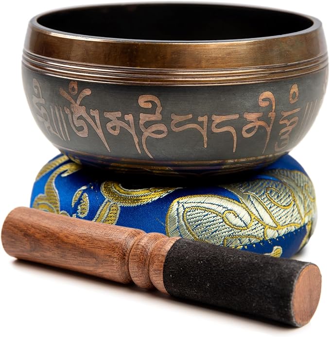 Tibetan Singing Bowl Set Brass - Master Healing Grade - Authentic Handcrafted Sound Bowl by Himalayan Bazaar