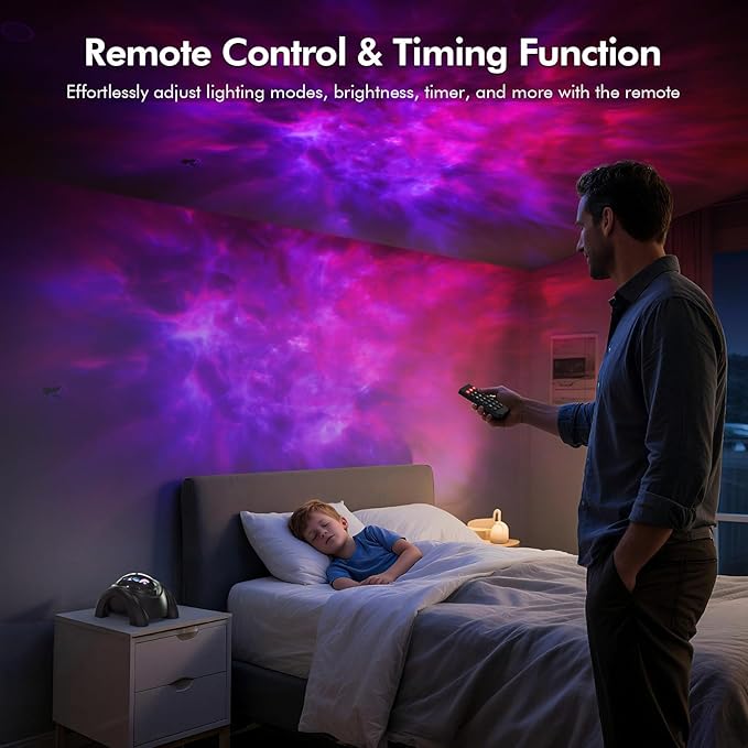 Rossetta Galaxy Projector, Star Projector for Bedroom with Bluetooth Speaker & White Noise, Remote, Timer, Night Light for Kids Room Decor, Party, Birthday & Christmas Gifts for Adults Teen Girls Boys