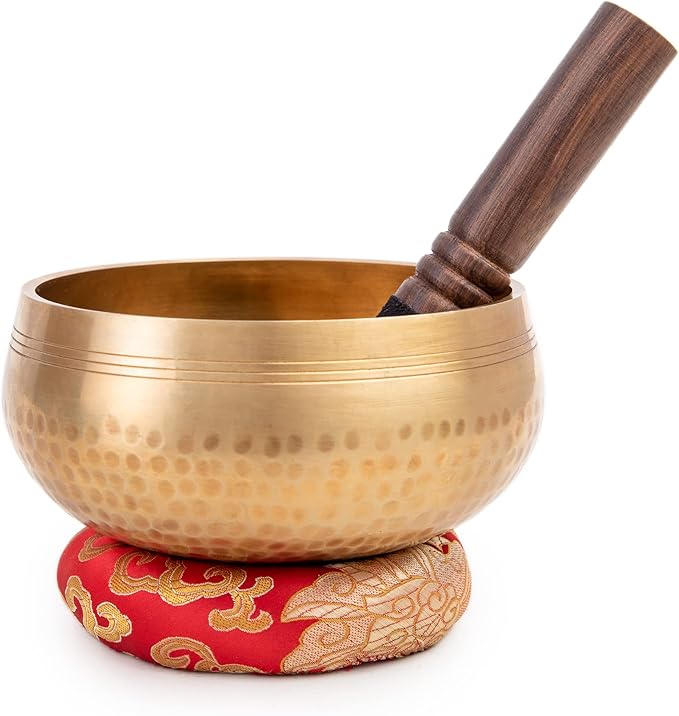 Tibetan Singing Bowl Set - Easy To Play for Beginners - Authentic Handcrafted Mindfulness Meditation Holistic Sound 7 Chakra Healing Gift by Himalayan Bazaar (5")