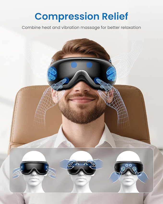 RENPHO Eyeris 1 Eye Massager with Heat, Eye Mask for Migraine, Smart Sleep Mask for Dry Eyes Relax, Reduce Strain Massage Equipment for Mom Dad Women Men Her Him