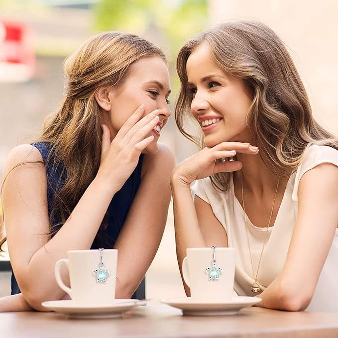 2pcs Tea Infuser TeaSanavie Loose Leaf Tea Steeper Stainless Steel Tea Ball Mesh Tea Strainer Silver Glow In The Dark Turtle Pendant Tea Filter with Extended Chain Hook for Brew Fine Loose Tea Leave