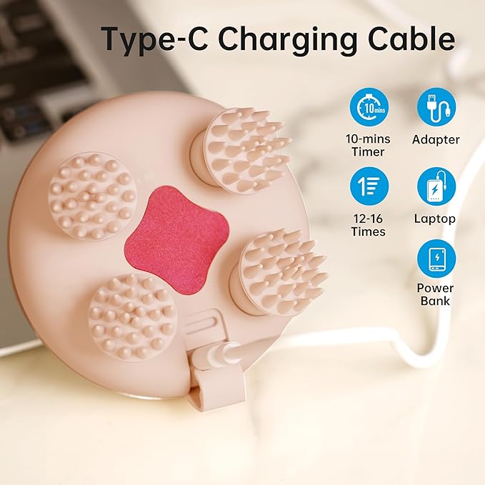 COMFIER Cordless Scalp Massager with 3 kneading Modes, Gifts,Waterproof Head Massage with 8 Claws for Deep Cleansing,Head Scratcher,Body Massager,Cat Massage