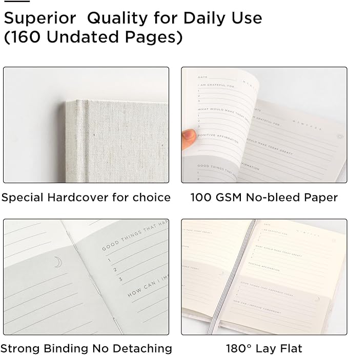 And Per Se Gratitude Journal – Five Minutes a Day to Cultivate Mindfulness, Happiness, Positive Vibes, Affirmations & Self-Reflection – Undated Daily Gratitude Journal for Women & Men (Lavender)