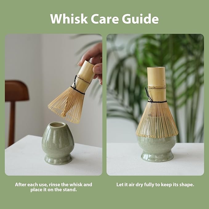 Matcha Whisk Set, Matcha Kit Japanese Tea Set Includes Matcha Bowl with Spout, Matcha Whisk Holder (Chasen), Bamboo Matcha Whisk and Bamboo Scoop, Ceramic Matcha Kit for Tea Lovers