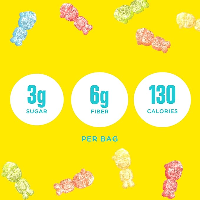 SmartSweets Sour Blast Buddies, Low Sugar Gummy Candy (3g), Low Calorie (130), Gluten-Free -1.8oz (Pack of 6) Packaging may vary