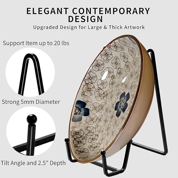 Birity 32 pcs 4.5in Plate Stands for Display,Metal Plate Holders Display Stands Can Be Used for Picture Stand,Book Stands for Display,Plate Display Stands,Easel,Photo Frame Stands,Desktop Stand