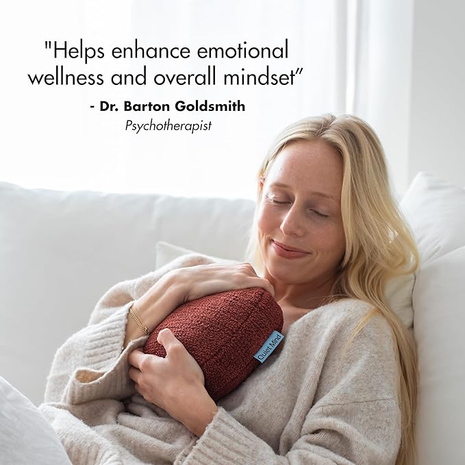 Quiet Mind Weighted Pillow for Adults 12 Lbs - Get Better Sleep - Sustainably Made and Chemical Free - Machine Washable (Large, Chili Oil)