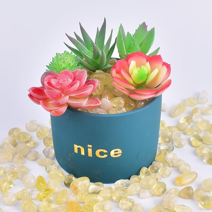 Polished Citrine Crystals Quartz - 72 Pcs, 0.5" 10 oz Handpicked Tumbled Gemstones Rocks Jasper, Pebbles for Reiki, Chakra, Healing and Decoration