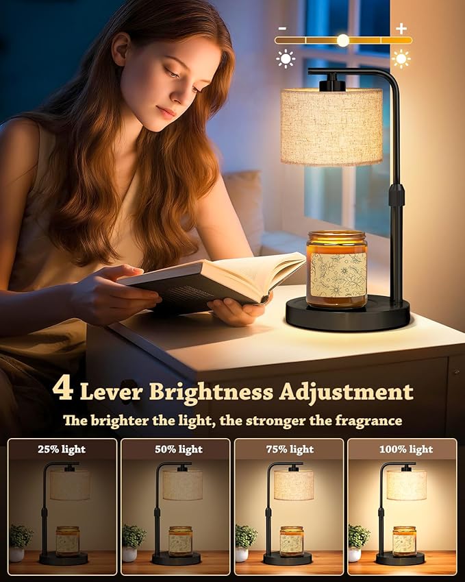 Candle Warmer Lamp with Timer Dimmer, Height Adjustable Electric Candle Lamp Warmer with 2 Bulbs, Birthday Gifts for Women Mom, Gift for Home Decor