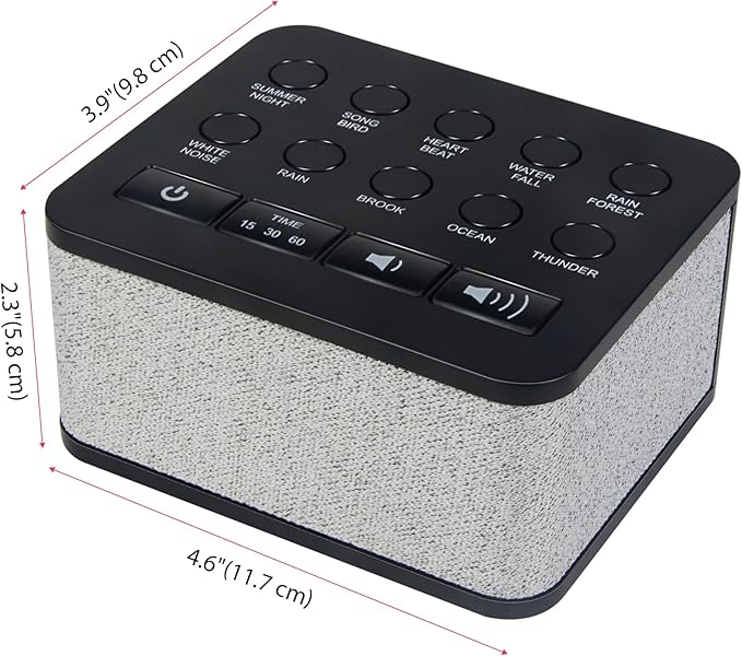 LUXSWAY White Noise Machine, Sleep Sound Machine with 10 Natural Soothing Sounds, Volume Control & 3 Timers Setting, Memory Function Sound Machine for Baby Kids Adults & Home Office Travel