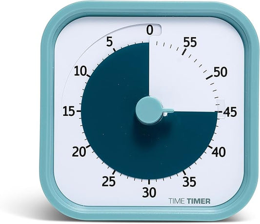 TIME TIMER Home MOD - 60 Minute Kids Visual Timer Home Edition - for Homeschool Supplies Study Tool, Timer for Kids Desk, Office Desk and Meetings with Silent Operation (Lake Day Blue)