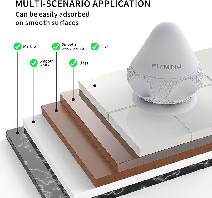 Mountable Self-Massage Ball Handfree with Suction Cup,Deep Tissue Back Sore Muscle Knot Massager,Myofascial Release,Manual Massage Balls, Foot Plantar Fasciitis, Back Stress Relief - Gray