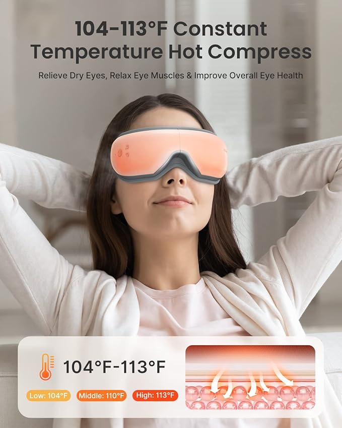 RENPHO Eyeris 1 Eye Massager with Heat, Birthday Gifts Eye Mask for Mom Dad Women Men Her Him, Smart Sleep Mask for Relax, Reduce Strain