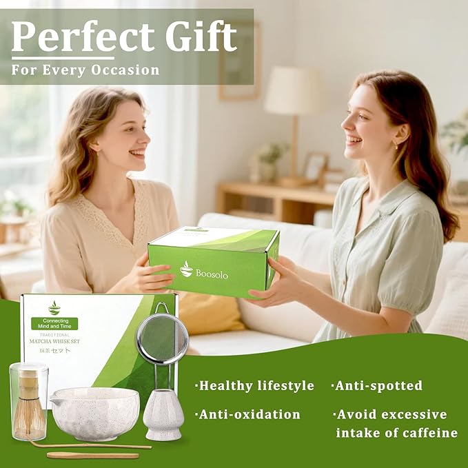 Matcha whisk Sets,Japanese Matcha Set,Matcha Bowl with Spout,Matcha Whisk and Holder,Bamboo Scoop,Sifter - 6 Pcs Tea Set for Matcha Lover,Tea Ceremony,Thanksgiving,Christmas gifts(Blue)