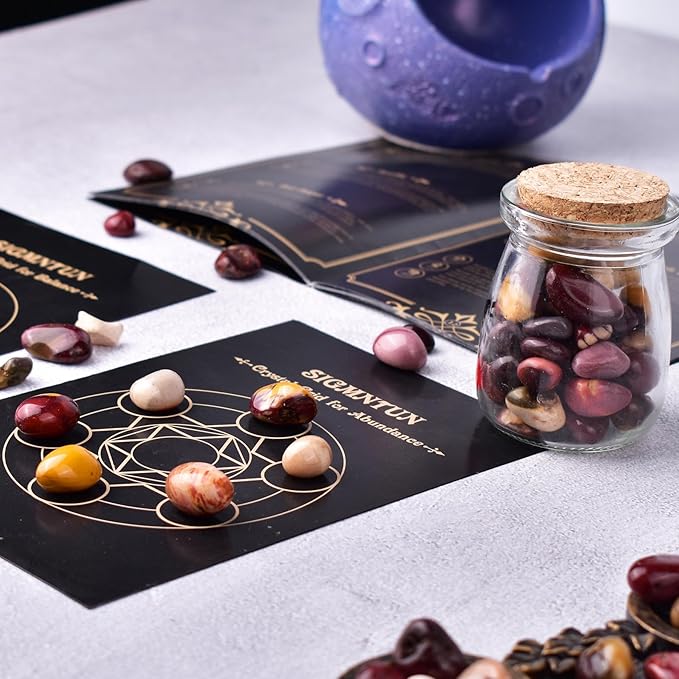 Polished Mookaite Jasper Crystals - 72 Pcs, 0.5" 10 oz, Handpicked Tumbled Gemstones Rocks, Pebbles for Reiki, Chakra, Healing Home Decor