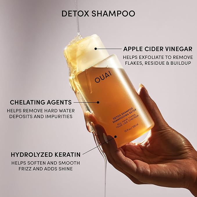 OUAI Scrub It All A-OUAI Holiday Hair Care Kit - Clarifying Shampoo & Exfoliating Body Scrub Duo - Hair Care Set with Detox Shampoo & Travel Size Body Scrub (2 Count)