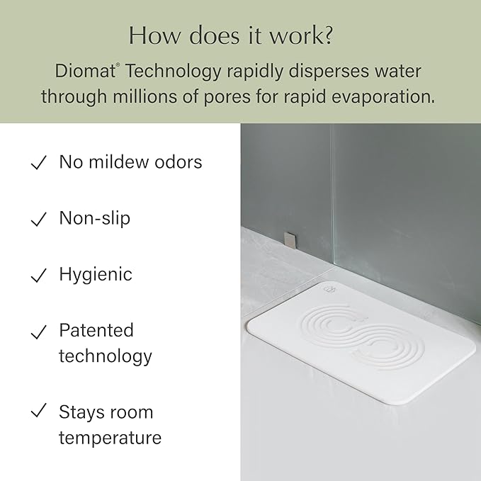 Dorai Home Bath Stone Mat 23.6"x15.4"| Luxury Diatomite Stone Bath Mat |Quickly Removes Water | Non-Slip, Quick-Dry Bath Mat for Bathroom | Zen Sandstone - 2 Pack