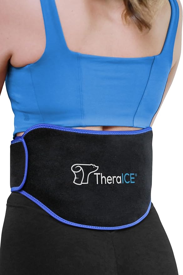 TheraICE Ice Pack for Back Pain Relief | Reusable Lower Back Wrap for Hot or Cold Therapy | Relief for Lower Lumbar, Sciatic Nerve, Herniated or Degenerative Disc, Coccyx, Tailbone Pain 1 Pack