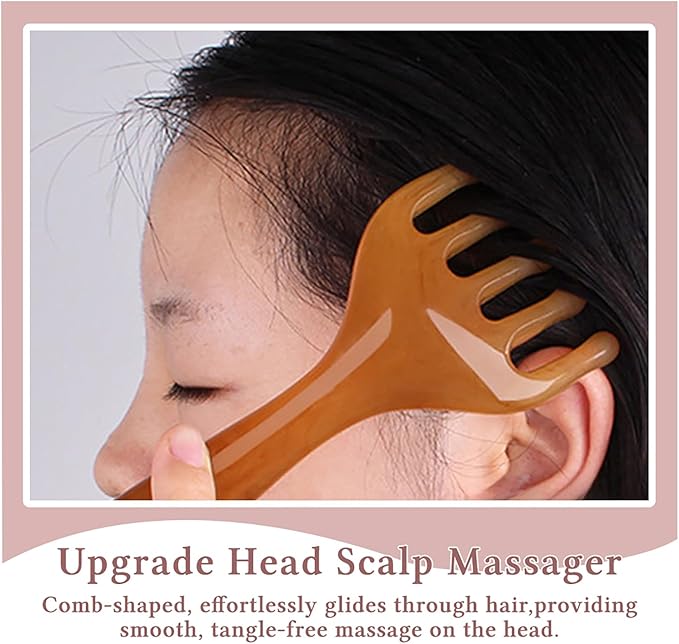GSHOW Scalp Massager Handheld Comb Resin Relax Massage Tool - Manual Relaxation Tool for Soothing Head Massage - Set of 2