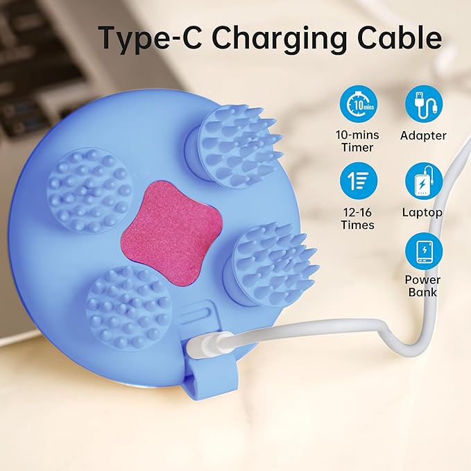 COMFIER Cordless Scalp Massager with 3 kneading Modes,8 Claws, Christmas Gift for Women,Waterproof Head Massage for Deep Cleansing,Head Scratcher,Body Massager,Cat Massage