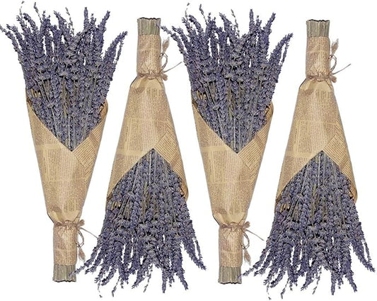 Cedar Space Lavender Dried Flowers 4 Bunches Dried Lavender Ideal Home Fragrance Products for Home Decorations, Wedding, Party, Photography & Flower Arrangements, Total Length 16 Inches