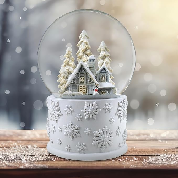 120mm Snowy White Home Scene Snow Globe by The San Francisco Music Box Company