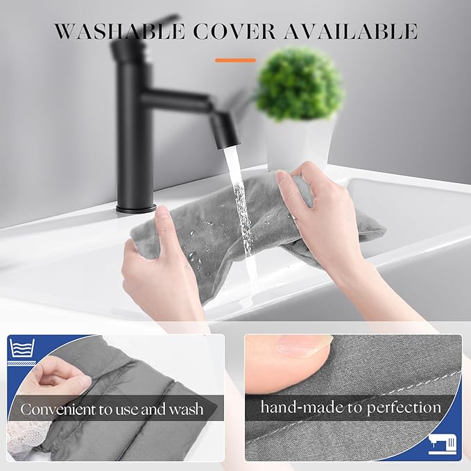 Microwavable Heating Pad with Washable Cover 13x7 Inch Flaxseed Microwave Hot Pack, Lavender Scent, Moist Warm Compress for Relaxation, Non-Electric & Portable