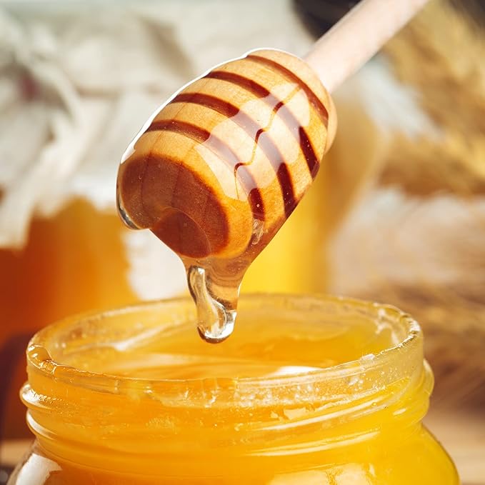 95Pcs Wooden Honey Dippers, Premium Natural Honey Dipper Stick, 3 Inch Mini Honeycomb, Honey Stirrer Stick for Jar Dispense Drizzle Honey and Wedding Party Present