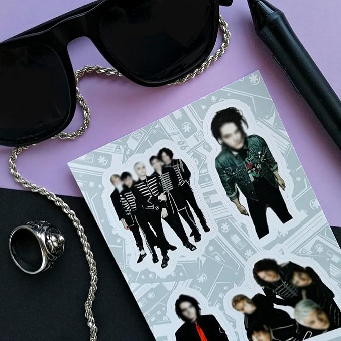 BulbaCraft MCR Stickers - Rock Band Stickers for Adults, 36 Pieces of Strong Adhesive and Waterproof Decals, Guitar Laptop Decals for Teens, Gifts for Women & Men