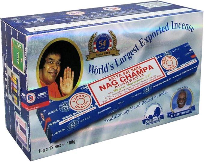 Nag Champa Incense Sticks 15g x 12 and Incense Stick Holder Bundle
