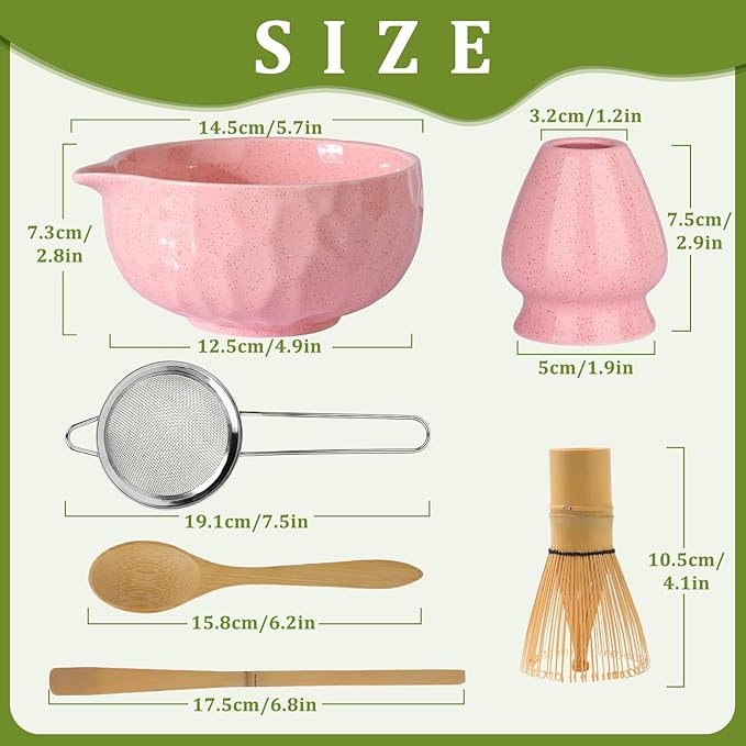 Matcha whisk Sets,Japanese Matcha Set,Matcha Bowl with Spout,Matcha Whisk and Holder,Bamboo Scoop,Sifter - 6 Pcs Tea Set for Matcha Lover,Tea Ceremony,Thanksgiving,Christmas gifts(Blue)