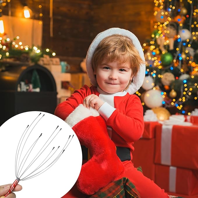 Soaoo 36 Pcs Scalp Massager Manual Head Massager Christmas Relaxing Gifts Handheld Steel Wire Head Scratcher with Wooden Handle for Body Home Office Spa Stress Relief Relaxation Women Men Gift