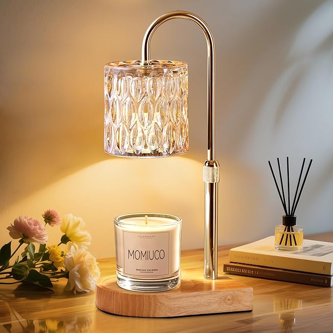 Candle Warmer Lamp, Electric Candle Lamp Warmer, House Warming Gifts New Home Bedroom Decor, Birthday Gifts for Women Mom, Adjustable Height with 2 Bulbs