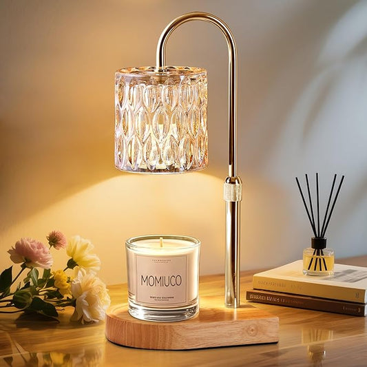 Candle Warmer Lamp, Electric Candle Lamp Warmer, House Warming Gifts New Home Bedroom Decor, Birthday Gifts for Women Mom, Adjustable Height with 2 Bulbs