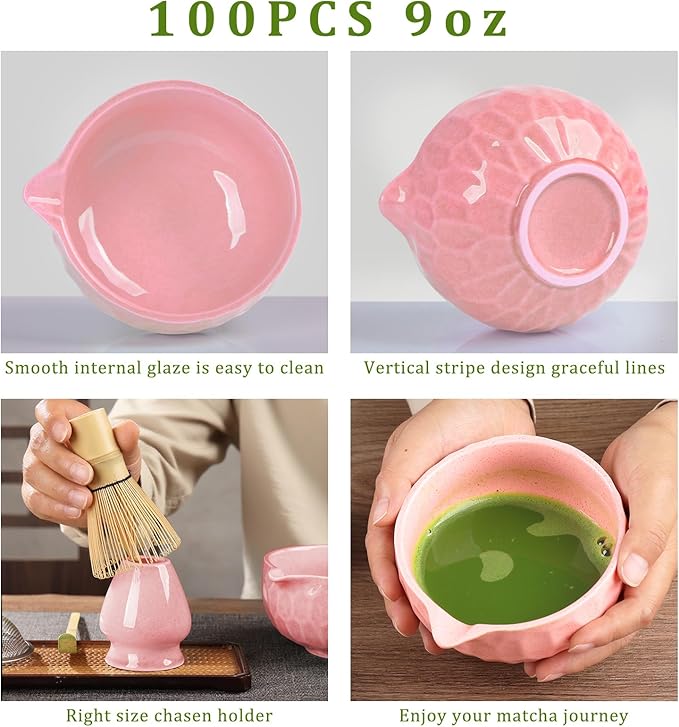 Matcha whisk Sets,Japanese Matcha Set,Matcha Bowl with Spout,Matcha Whisk and Holder,Bamboo Scoop,Sifter - 6 Pcs Tea Set for Matcha Lover,Tea Ceremony,Thanksgiving,Christmas gifts(Blue)