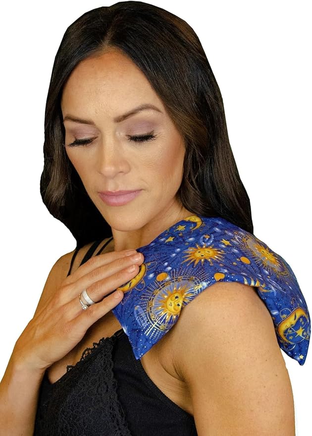 Nature's Approach - Basic Herb Pack Rice Heating Pad Microwavable Reusable Heat Pack with Herbal Aromatherapy Fill, Freezer and Microwave Safe for Hot and Cold Therapy, 2 Pack Celestial Indigo