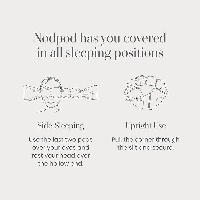 Nodpod Mineralized Silk Gentle Pressure Sleep Mask - Strap-Free, Light-Blocking Design for Sleep, Travel & Relaxation - Weighted Eye Pillow, Machine Washable (Sapphire)