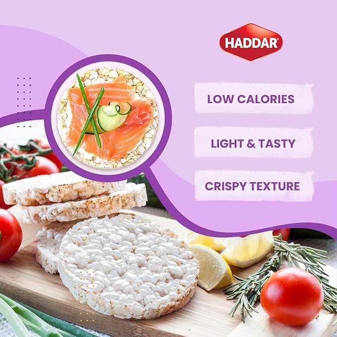 Haddar Wholegrain Rice Cakes 4.2oz (3 Pack) Made From Brown Rice | All Natural, Gluten Free, Vegan, Non GMO | Low Fat & Low Calorie | Zero Sugar | Certified Kosher (including Passover)