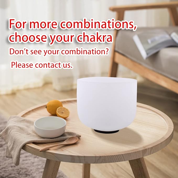 FMTY 7inch 8inch 9inch Crystal singing bowls set sound bowl for healing Mindfulness, Meditation, Yoga, Spiritual and Body Healing Chakra Bowl (E+G+C)