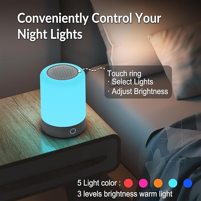 Kipcush Night Light White Noise Sound Machine, Max 8H Timer, 20 Soothing Sleep Sounds. Portable Design for Bedroom, Office, Nursery, Travel, Up to 8 Hours Battery Life