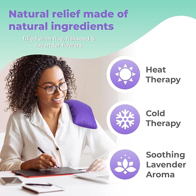 My Heating Pad Microwave Heating Pad - Moist Microwavable Heating Pads for Joints and Muscles Relief - Microwave Hot Pack Heat Pad for Cramps - Chilled or Heated Pad Therapy - Purple - Lavender Scent