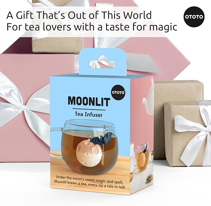 Cute Tea Strainers - Loose Leaf Tea Steeper, Tea Infuser for Loose Leaf Tea, Tea Diffusers, Tea Accessories, Mushroom Gifts, Cute Kitchen Accessories, White Elephant Gifts, (Moonlit, Spooky, Gothic)