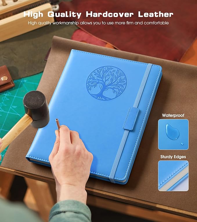 Lined Journal Notebook for Women Men,256 Pages B5 Large Hardcover Leather Journals for Writing,Travel,Business,Work,School,College Ruled Notebooks for Note Taking,Diary Notepad 7.8"×10.2"