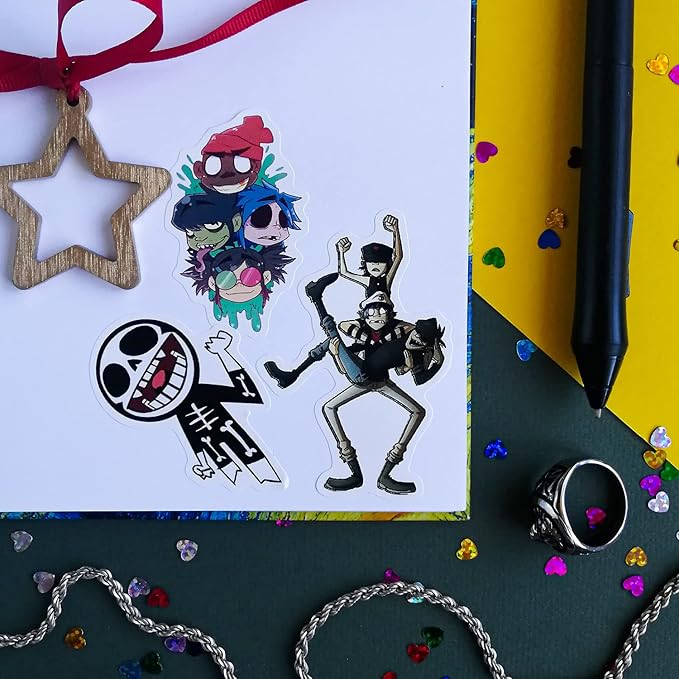 BulbaCraft 36Pcs Rock Band Stickers, Alternative Hip Hop Band Stickers, Guitar Decals, Merchandise, Music Emblems and Decals, Gifts for Women & Men