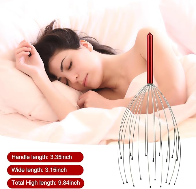20 Fingers Scalp Massager, Head Scratcher Back Massage for Body Stress Relax, Stocking Stuffers for Men Women Adults, with Christmas Gift Box
