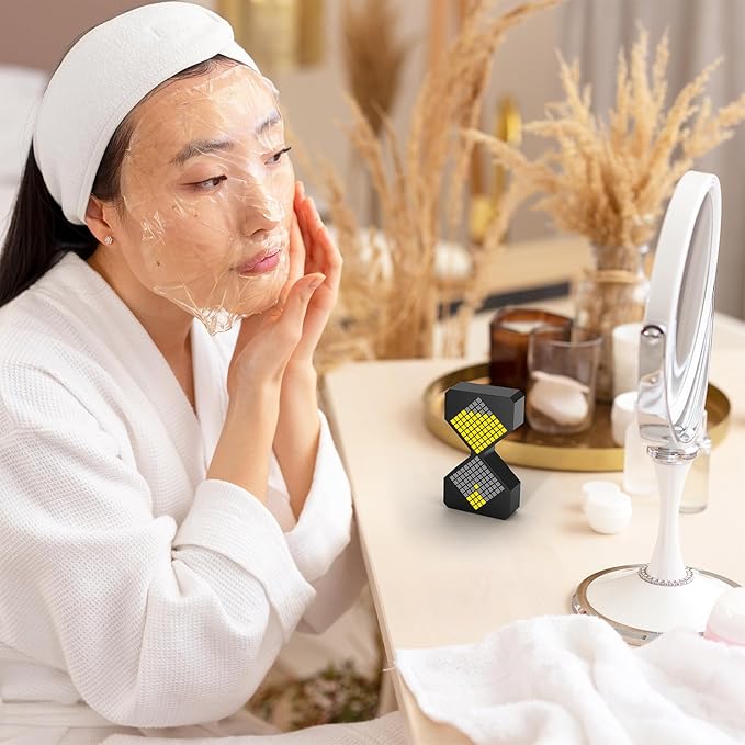 LED Digital Hourglass Timer, FJHEPERPOO 1-30 Minutes Sand Time Can Set Any Minute, A Sensory Toy for Relaxation, DIY Electronic Timer for Kitchen, Room Home Decor (Black)