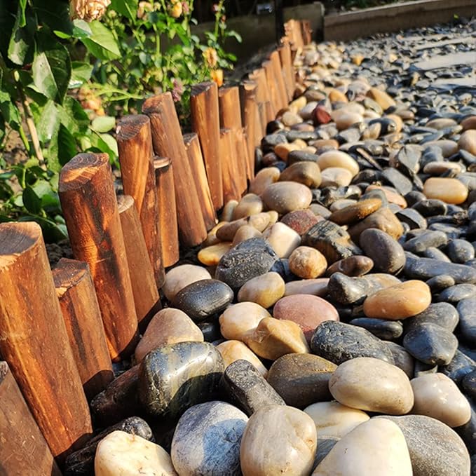 2lbs Black Pebbles for Plants, 1-2 Inch High Polished Natural River Rocks for Landscaping, Decorative Stones Vase Filler Fish Tank Aquariums Garden Outdoor and Indoor DIY