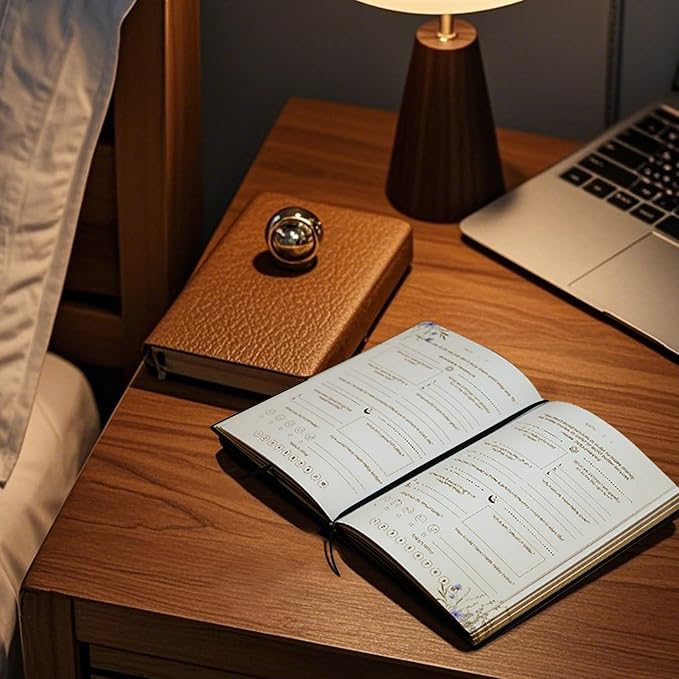 Gratitude Journal, Daily Reflection Journal for More Happiness, Mindfulness & Affirmation, Self Care Journals for Women & Men, 6 Inspirational Stickers and Ballpoint Pen, Black